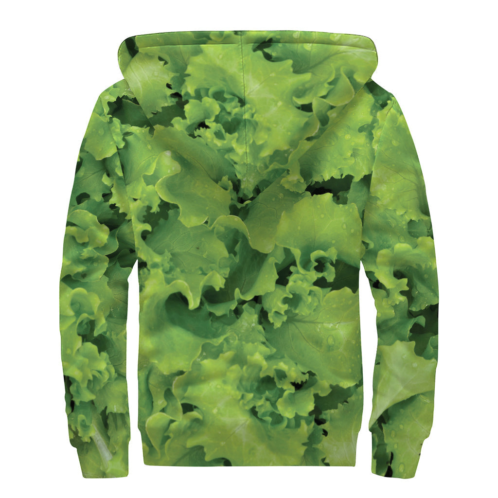 Groovy Greens Sherpa Lined Zip Up Hoodie for Free Spirited Hippies - 2