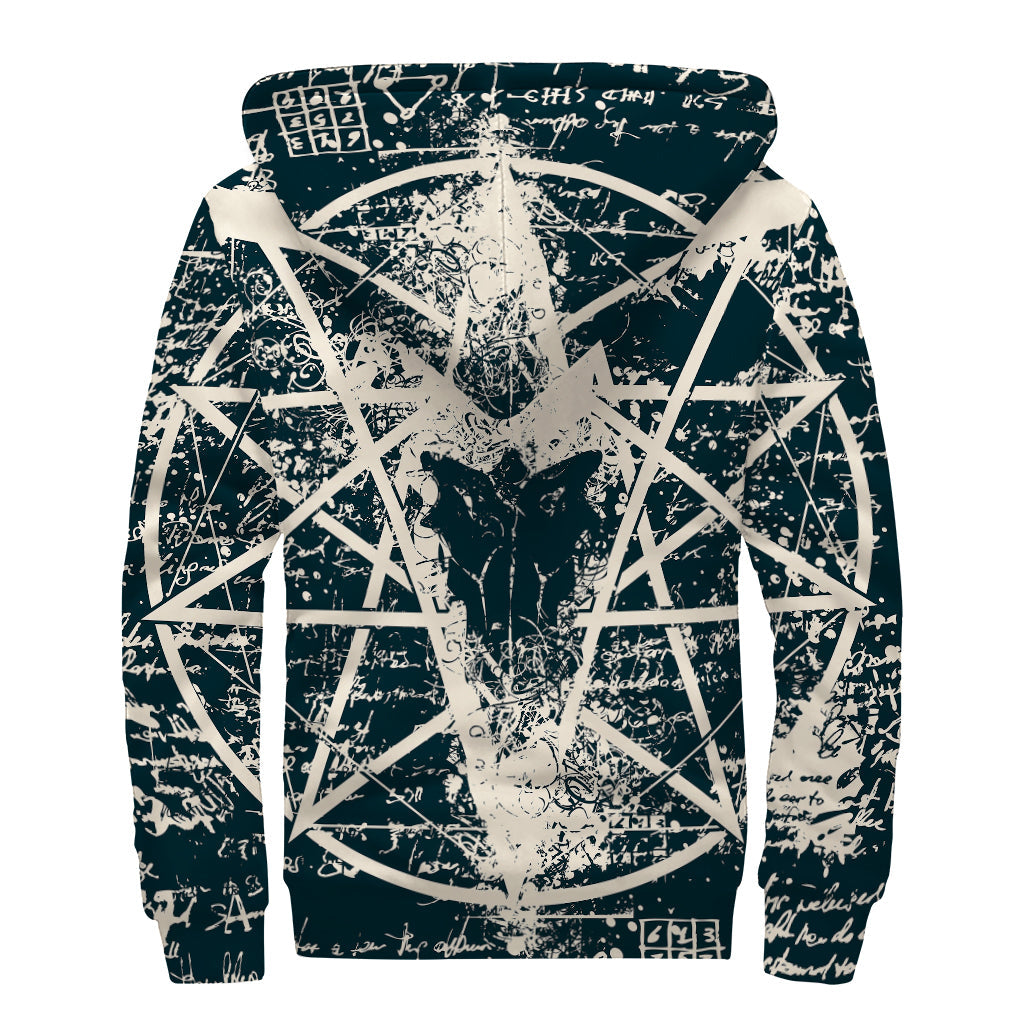 Satanic Goat Skull Sherpa Hoodie for the Hipster Hippie - 2