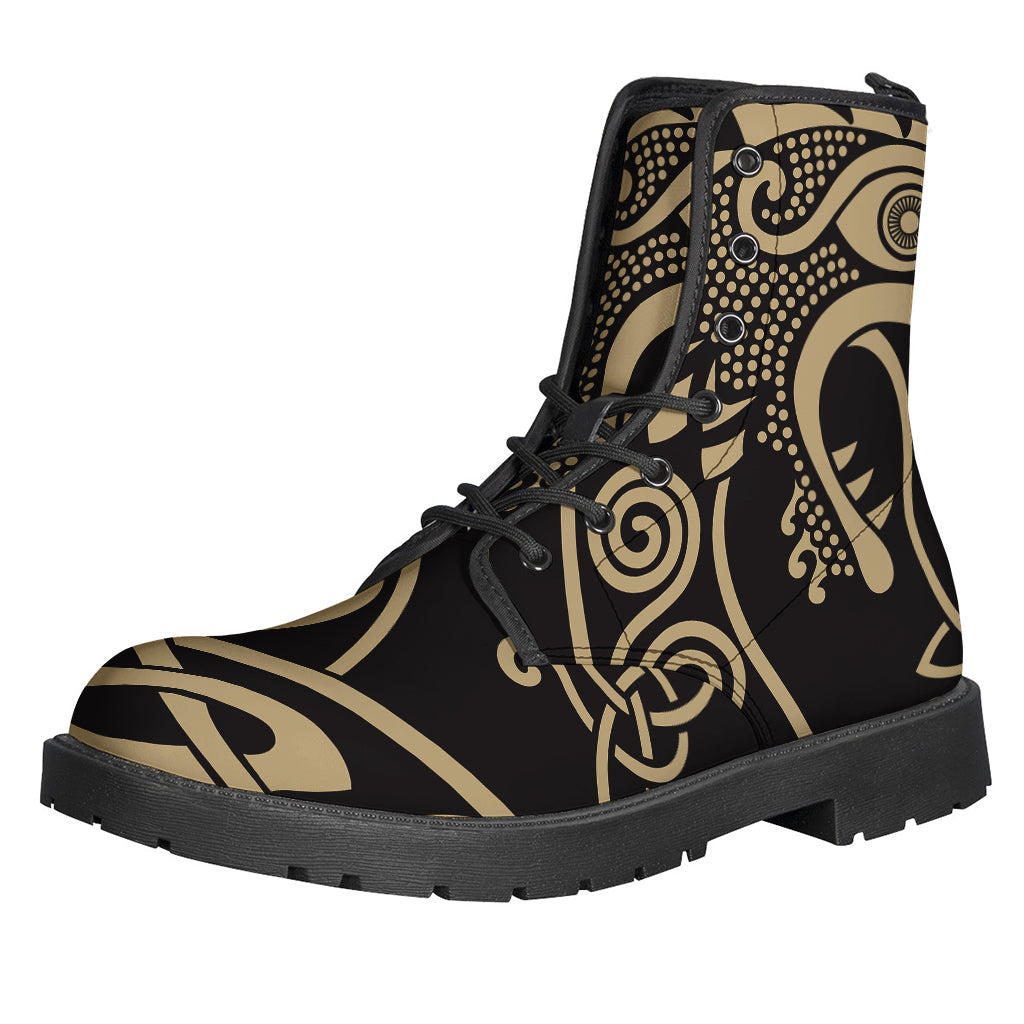 Groovy Viking Dragon Leather Boots for Modern Hippies - 1