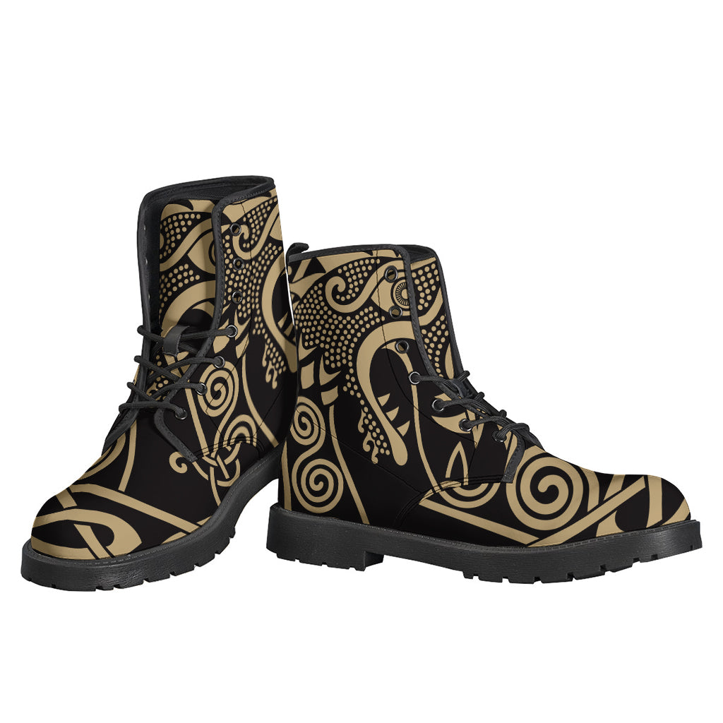 Groovy Viking Dragon Leather Boots for Modern Hippies - 3