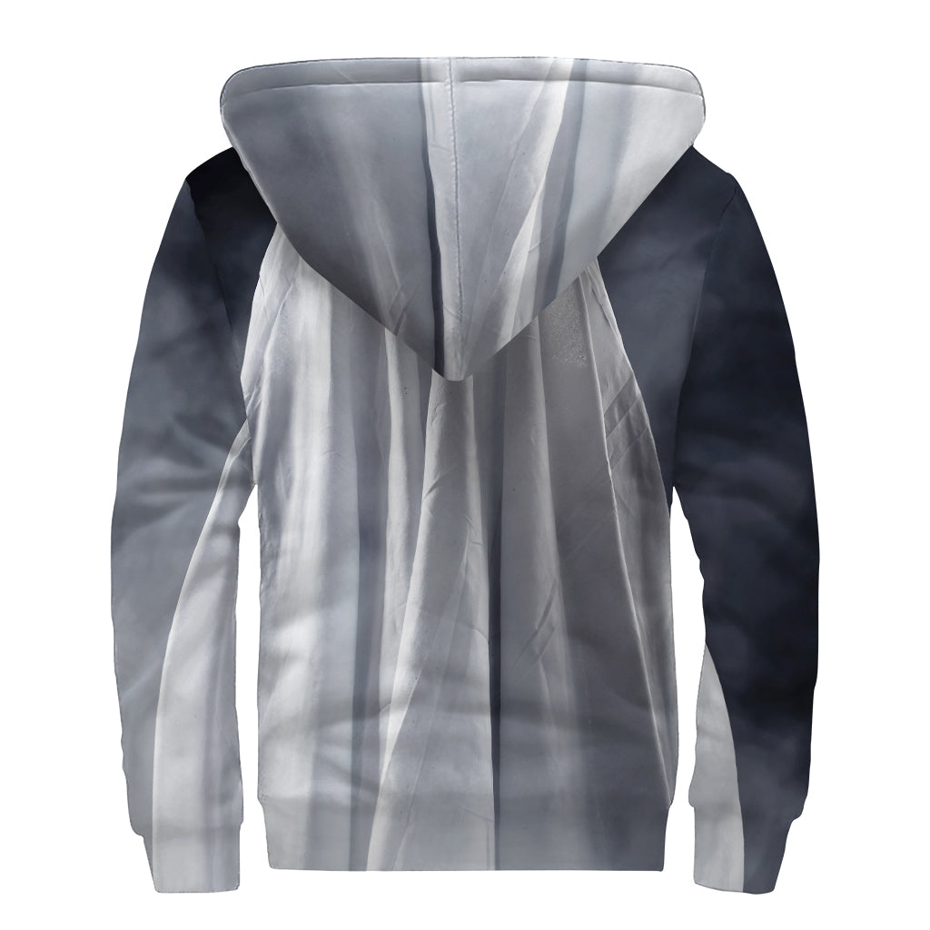 Far Out Ghostly Vibes: Sherpa Lined Zip Up Hoodie for Hippies - 2