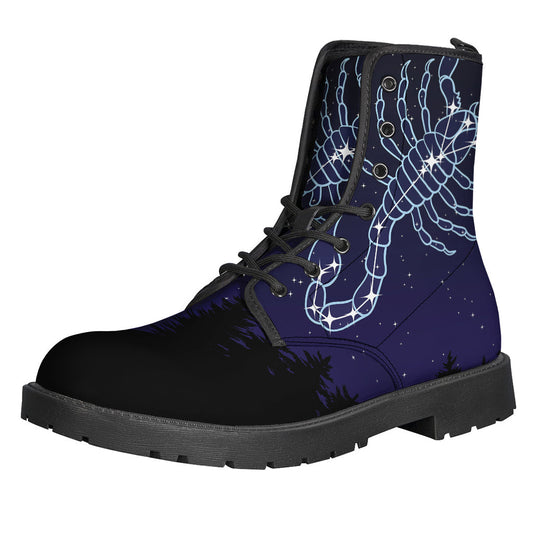 Scorpio Constellation Leather Boots: Chic Hippie Style for the Free-Spirited - 1