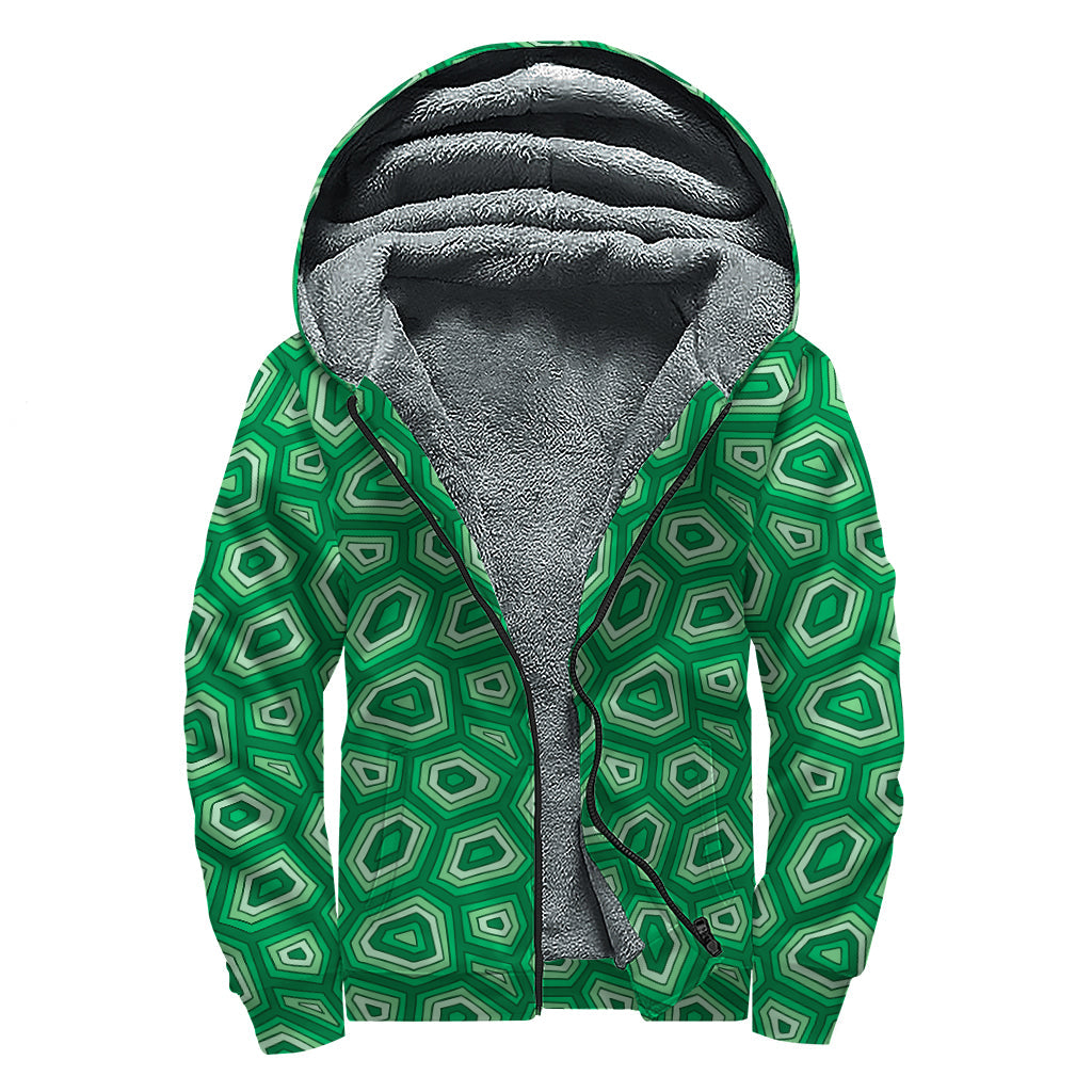 Sea Turtle Shell Pattern Sherpa Lined Hoodie for the Free-Spirited Hippie - 1