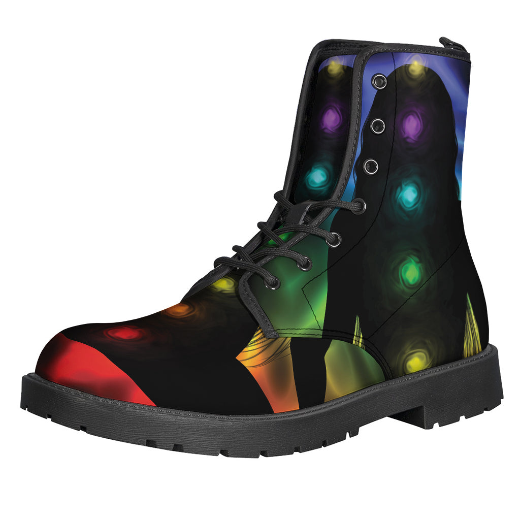 Seven Chakras Aura Print Hippie Boots: Embrace Your Bohemian Style - 1