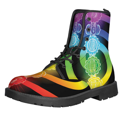 Rainbow of Life Leather Lightweight Boots for Free-Spirited Hippies - 1