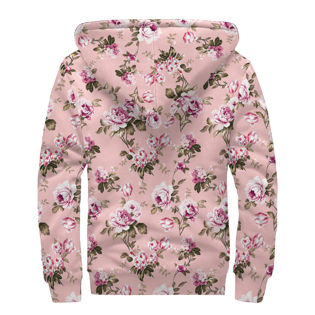 Floral Bliss: Embrace Hippie Style with this Sherpa Lined Zip Up Hoodie - 2