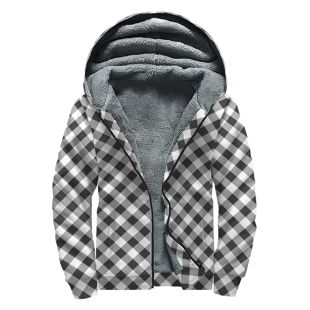 Groovy Gingham: Sherpa Lined Zip Up Hoodie for the Modern Hippie - 1