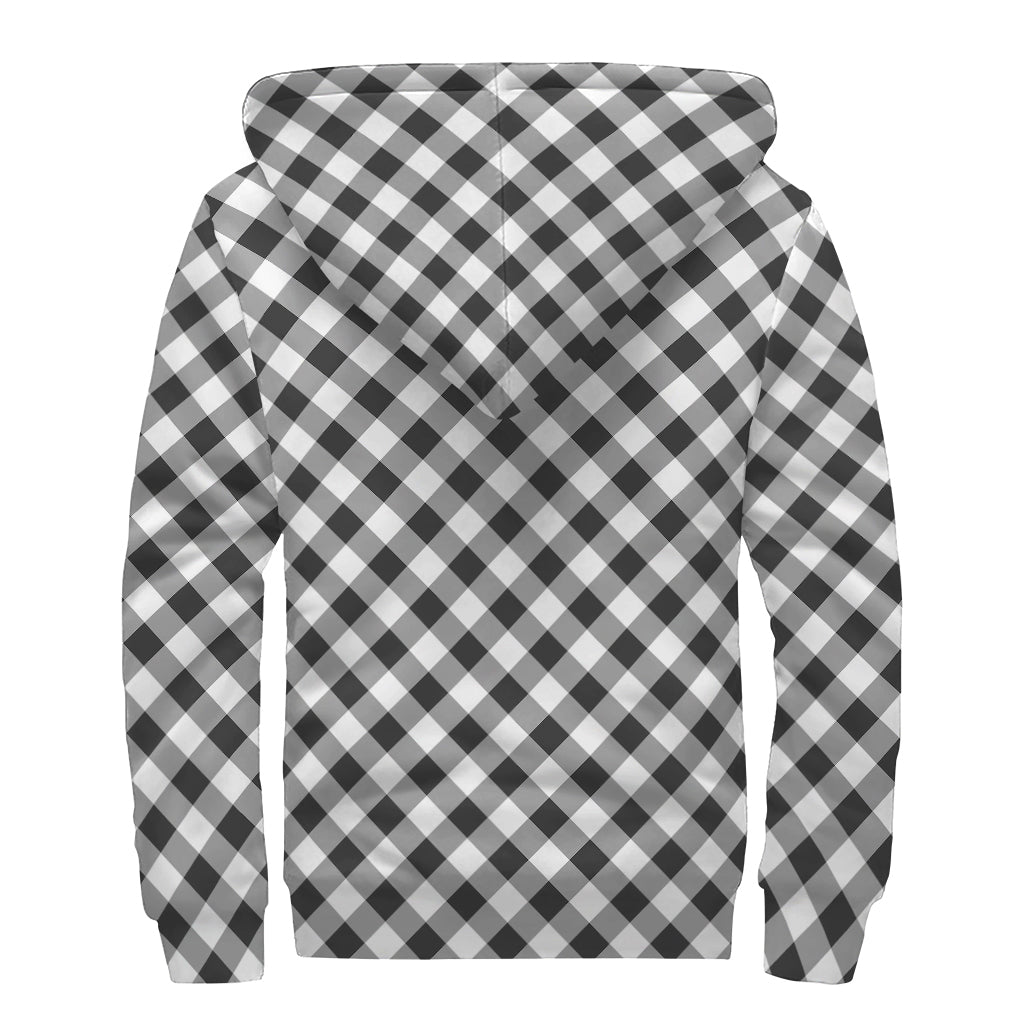 Groovy Gingham: Sherpa Lined Zip Up Hoodie for the Modern Hippie - 2