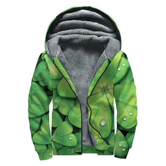 Shamrock Dreams: Sherpa Lined Zip Up Hoodie for Hippies - 1