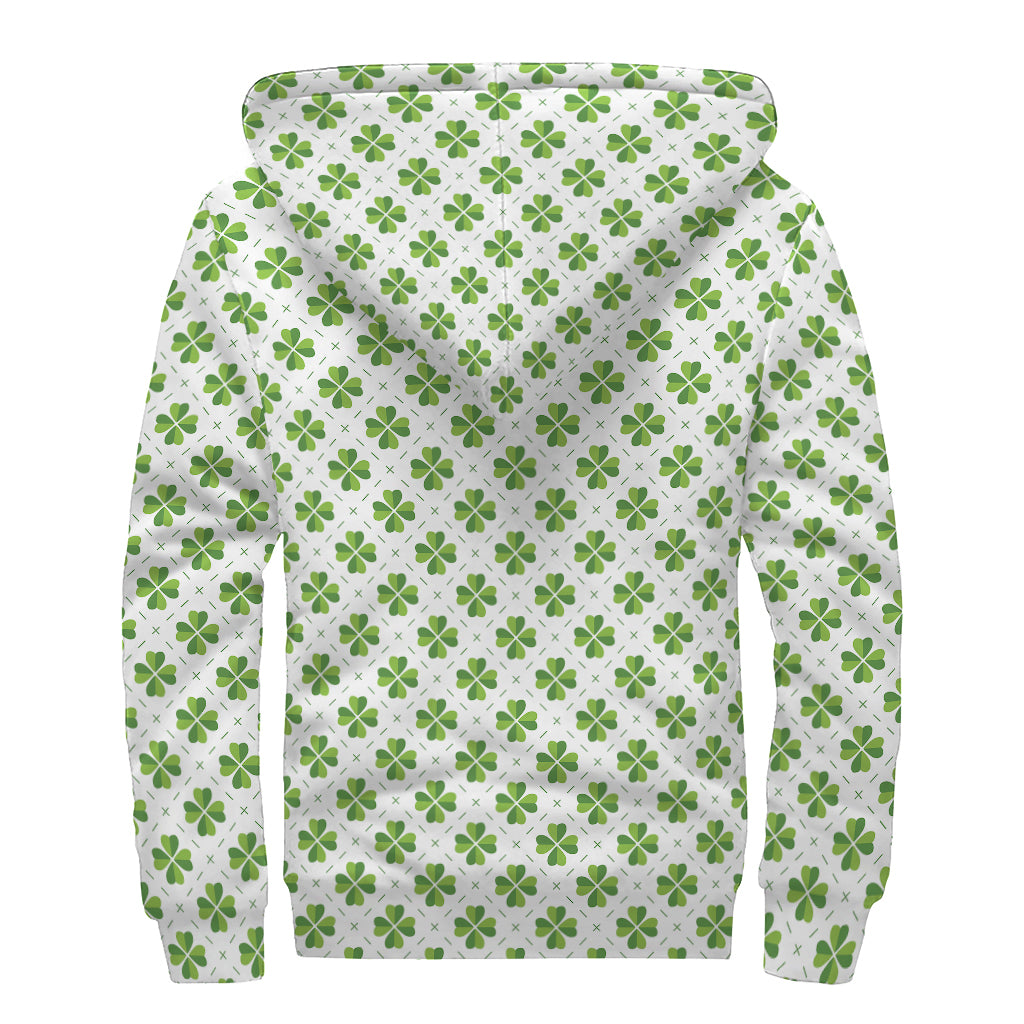 Shamrock Dreams: Saint Patrick's Day Hippies Sherpa Lined Zip Up Hoodie - 2