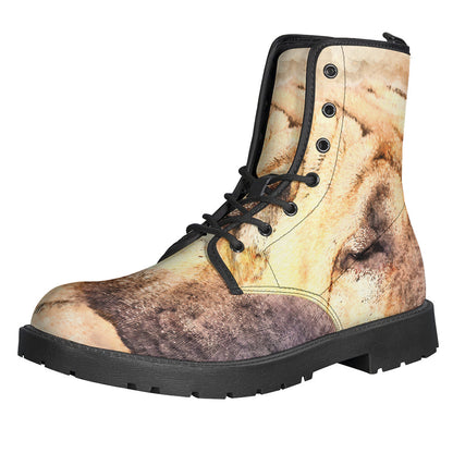 Step into the Groove: Shar-Pei Portrait Leather Lightweight Boots for Hippies - 1