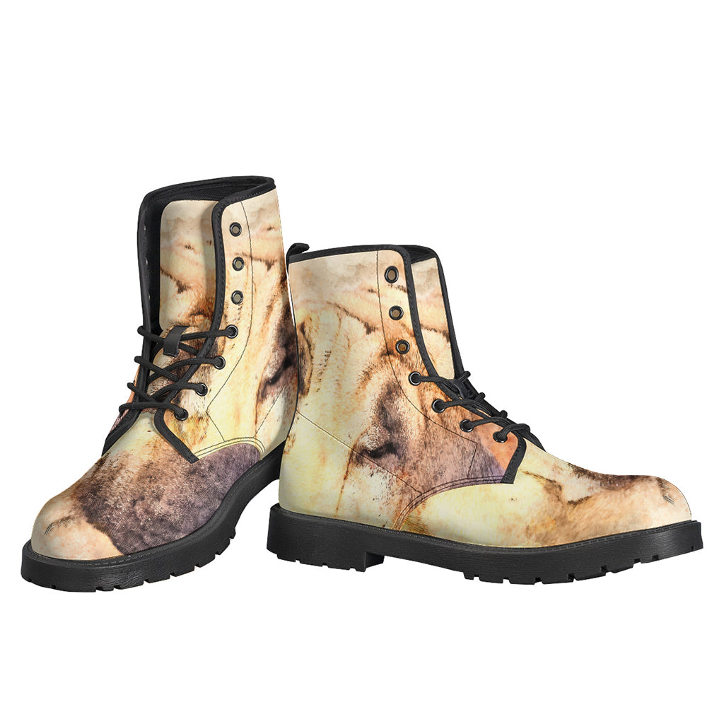 Step into the Groove: Shar-Pei Portrait Leather Lightweight Boots for Hippies - 3