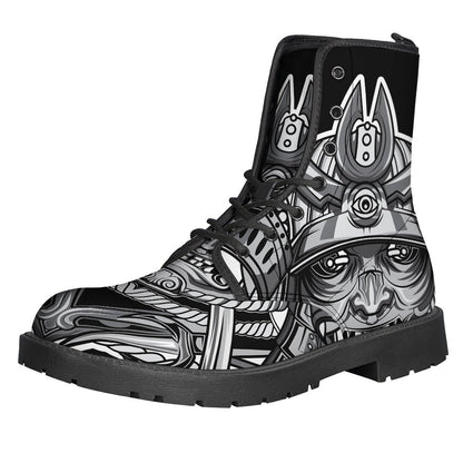 Silver Samurai Spirit: Leather Lightweight Boots for Modern Hippies - 1