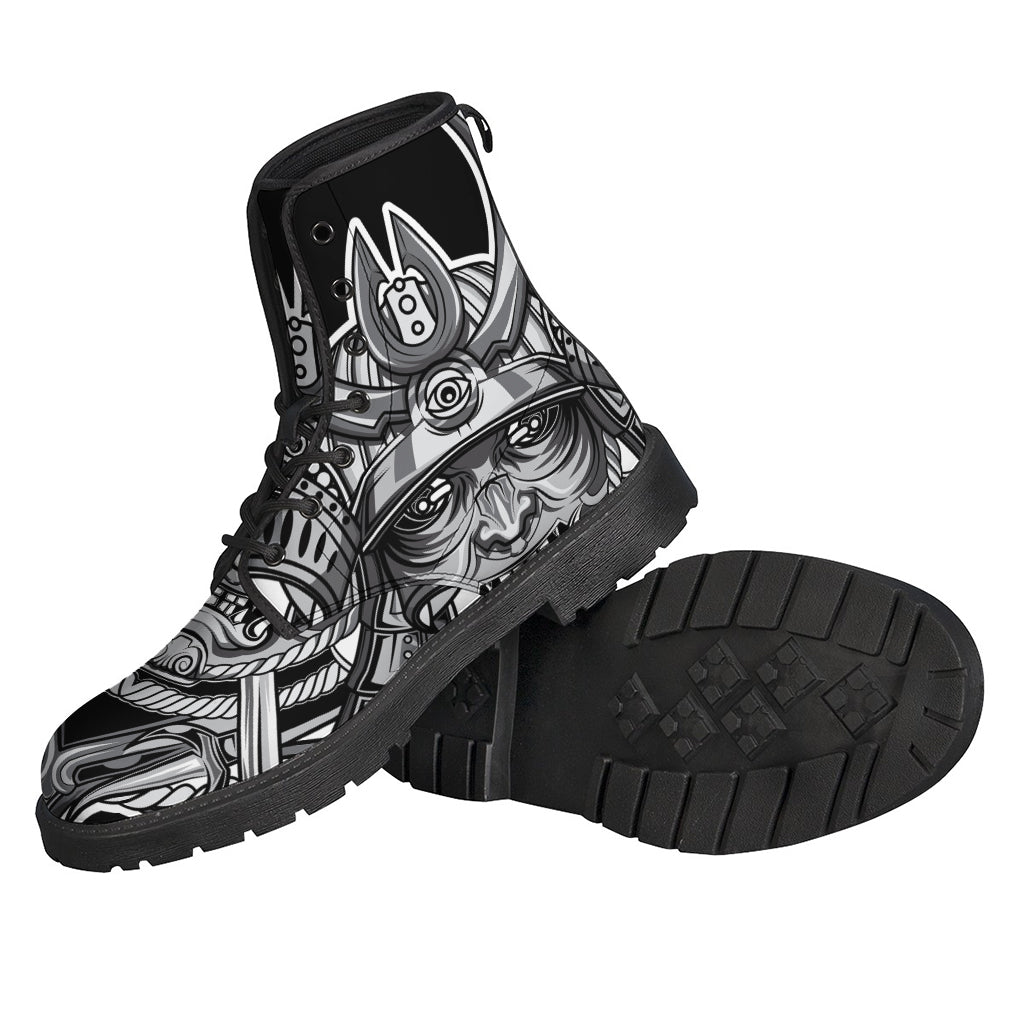 Silver Samurai Spirit: Leather Lightweight Boots for Modern Hippies - 2