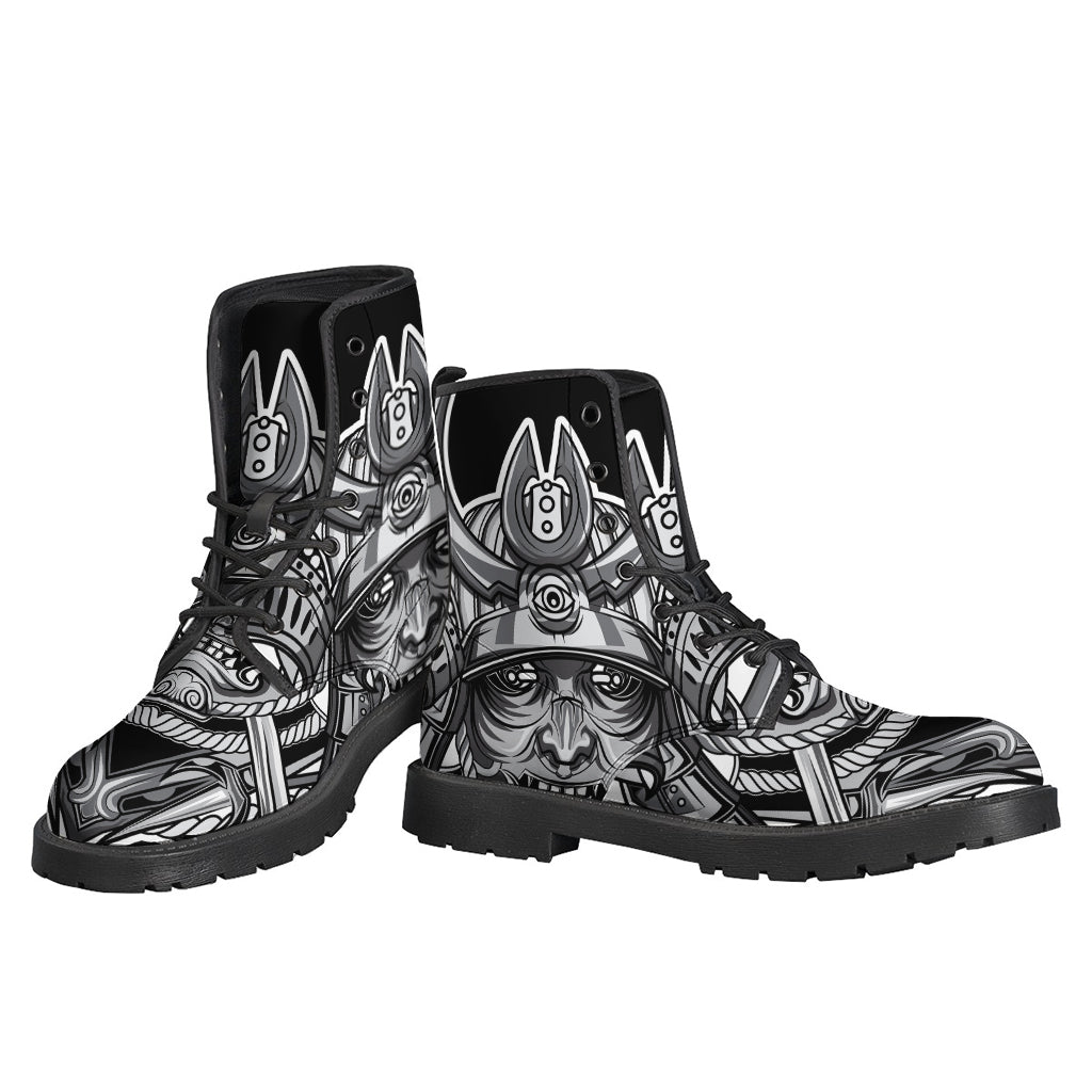 Silver Samurai Spirit: Leather Lightweight Boots for Modern Hippies - 3