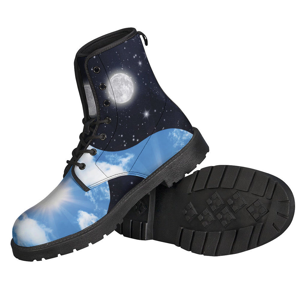 Sky and Space Yin Yang Leather Boots for the Free-Spirited Hippie - 2