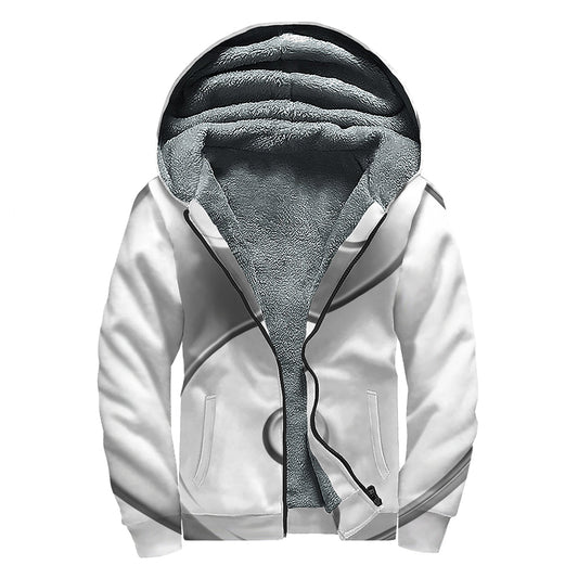 Groovy Yin-Yang Sherpa Lined Zip Up Hoodie for Free-Spirited Hippies - 1