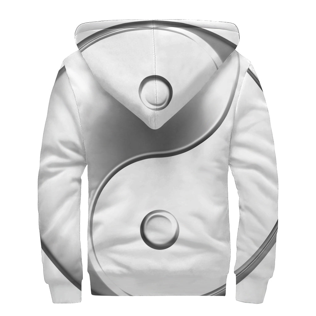 Groovy Yin-Yang Sherpa Lined Zip Up Hoodie for Free-Spirited Hippies - 2