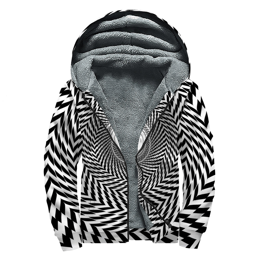 Spiral Illusory Motion Sherpa Lined Hoodie for Free-Spirited Hippies - 1