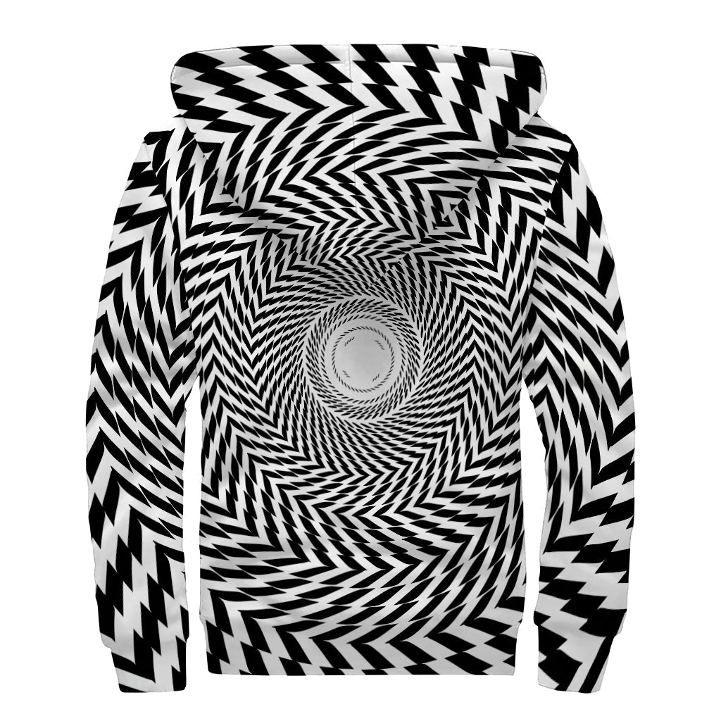 Spiral Illusory Motion Sherpa Lined Hoodie for Free-Spirited Hippies - 2