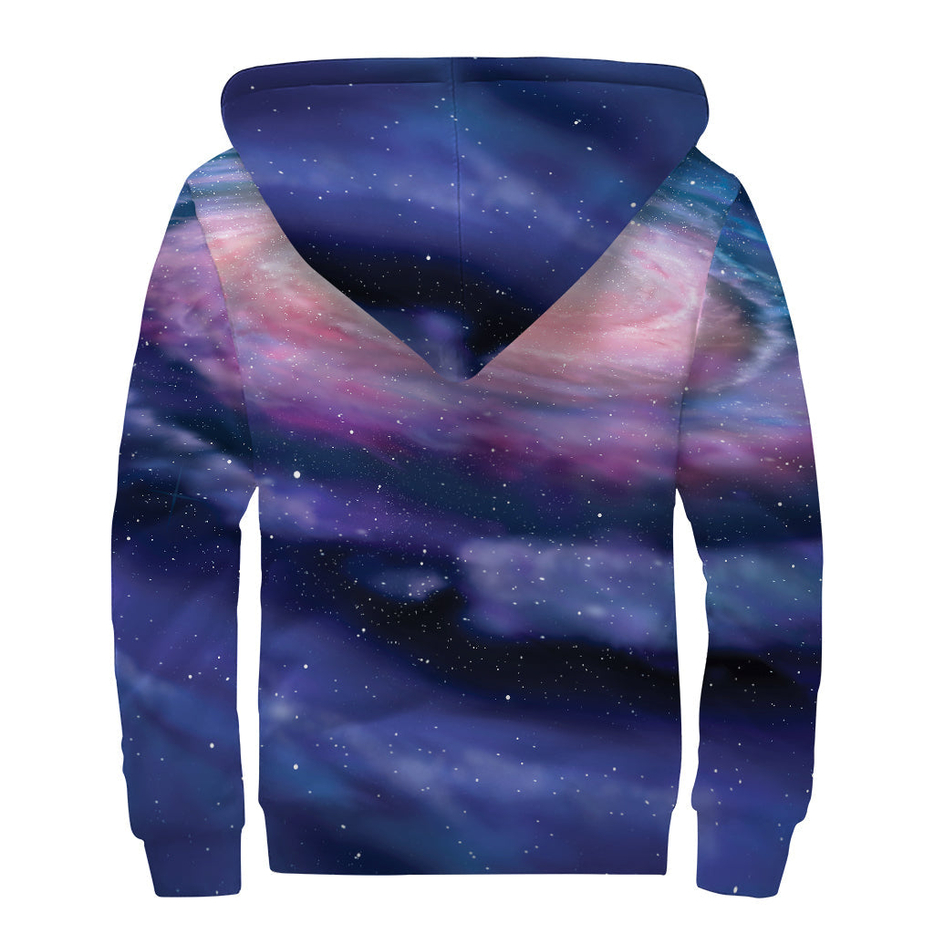 Spiral Milky Way Dreamer Sherpa Lined Zip Up Hoodie - 2