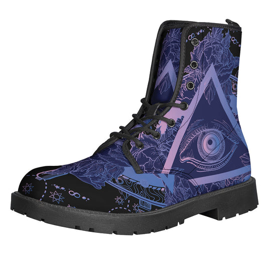 Eye of Providence Leather Lightweight Boots for Modern Hippies - 1