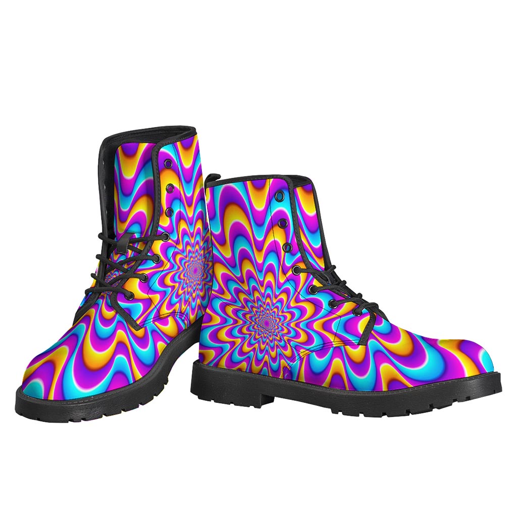 Psychedelic Splashing Colors Leather Boots for Free-Spirited Hippies - 3