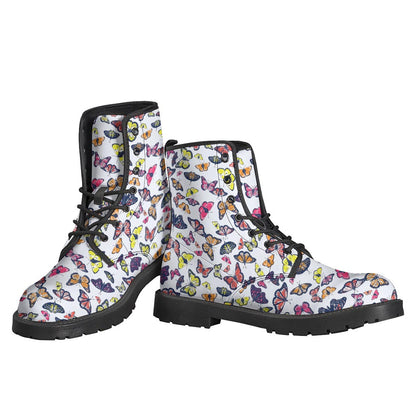 Groovy Butterfly Print Leather Boots for the Free-Spirited Hippie - 3