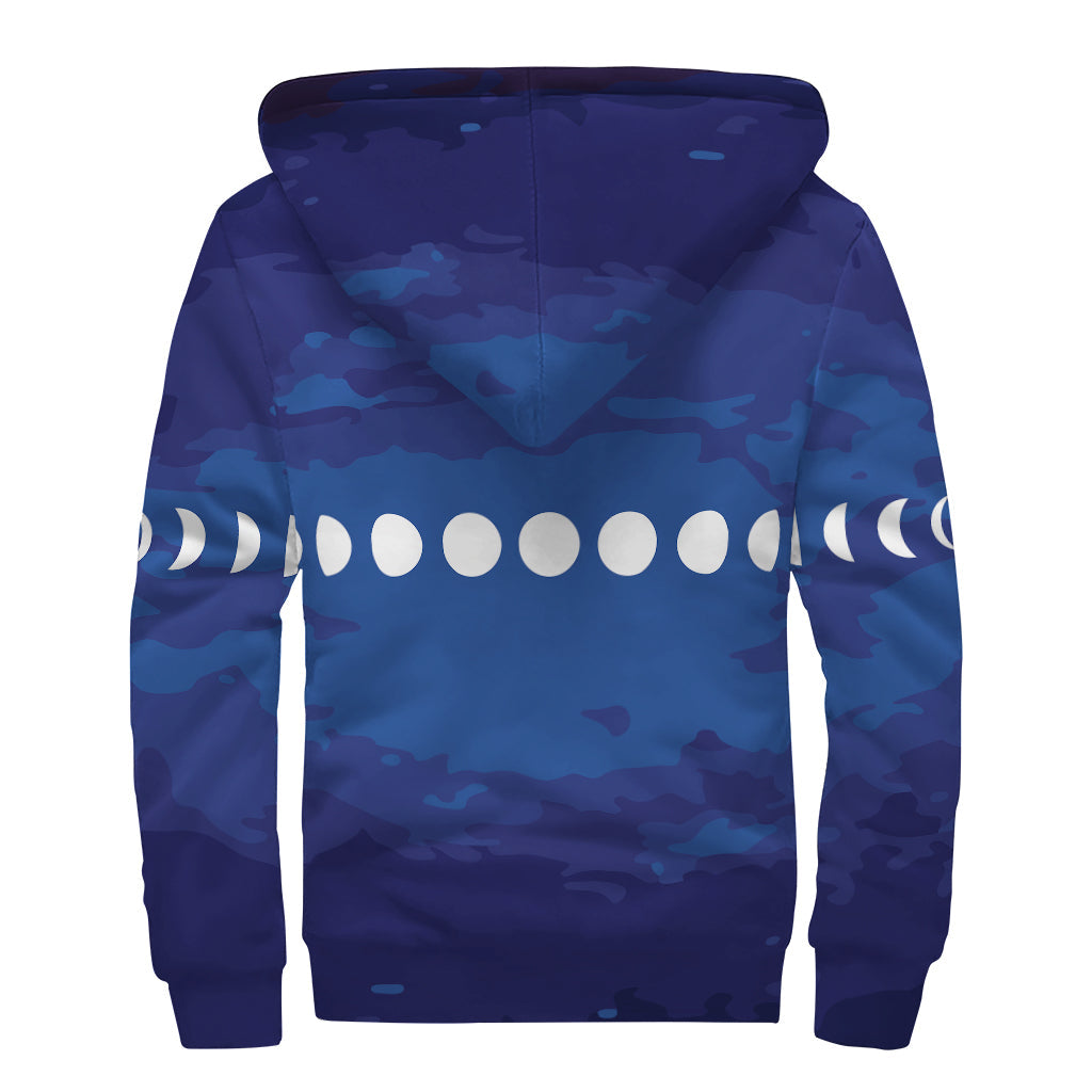 Starry Sky Lunar Phase Sherpa Hoodie - Embrace Your Inner Hippie Vibes! - 2