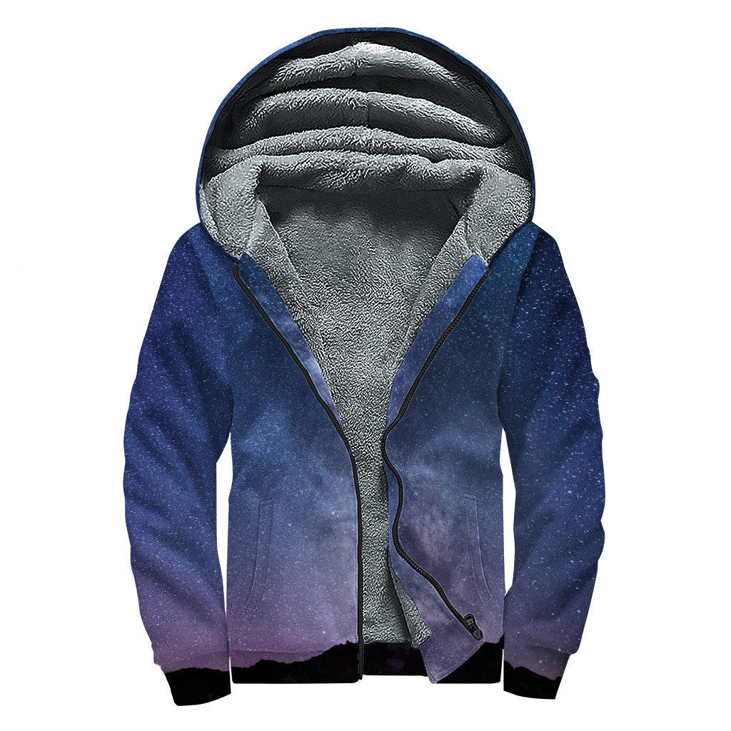 Stars Night Milky Way Sherpa Lined Hoodie for Groovy Hippies - 1