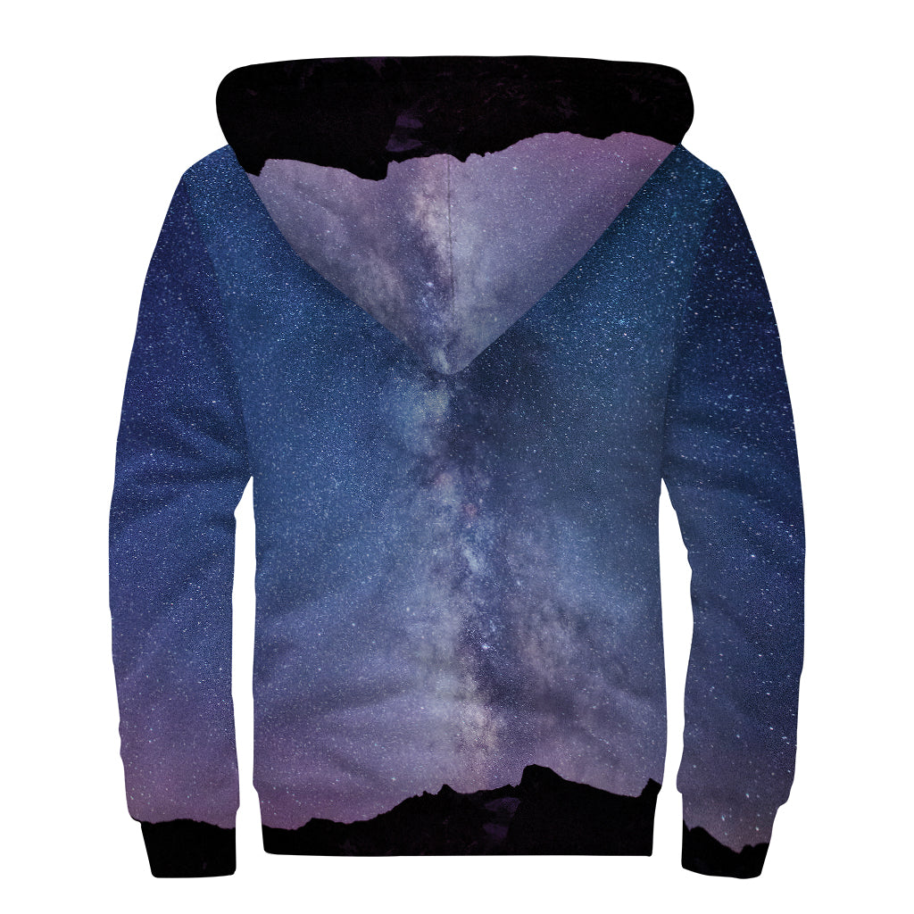 Stars Night Milky Way Sherpa Lined Hoodie for Groovy Hippies - 2