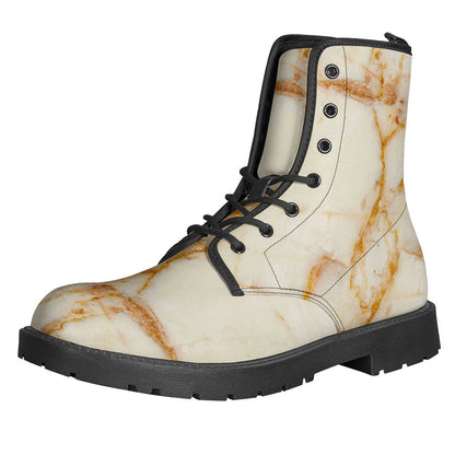 Sugar Brown Marble Print Leather Boots for Free-Spirited Hippies - 1