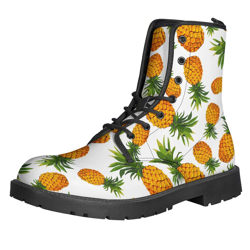 Summer Pineapple Pattern Leather Hippie Boots - 1