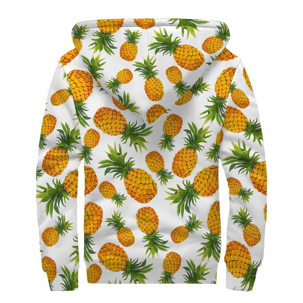 Summer Pineapple Paradise: Sherpa Lined Zip Up Hoodie for Groovy Hippies - 2