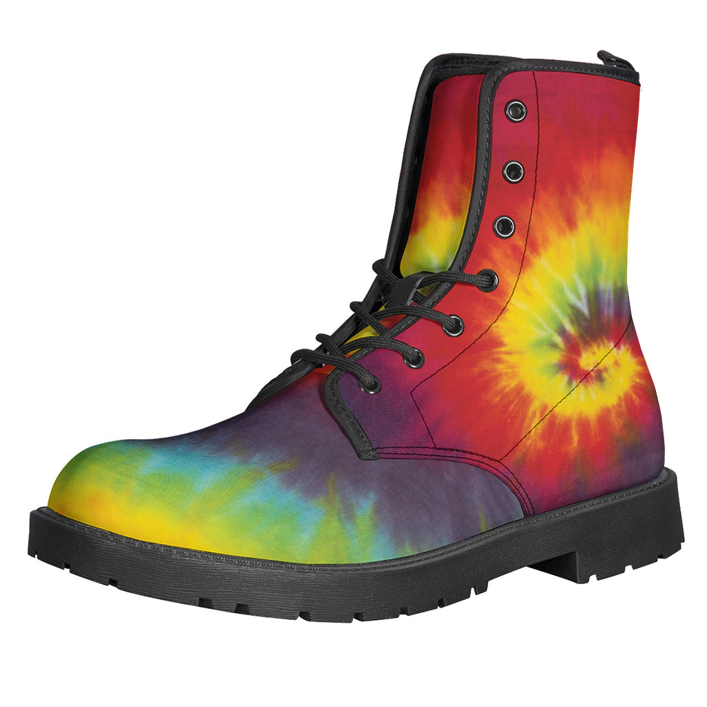 Groovy Summer Tie-Dye Leather Boots for Free-Spirited Hippies - 1