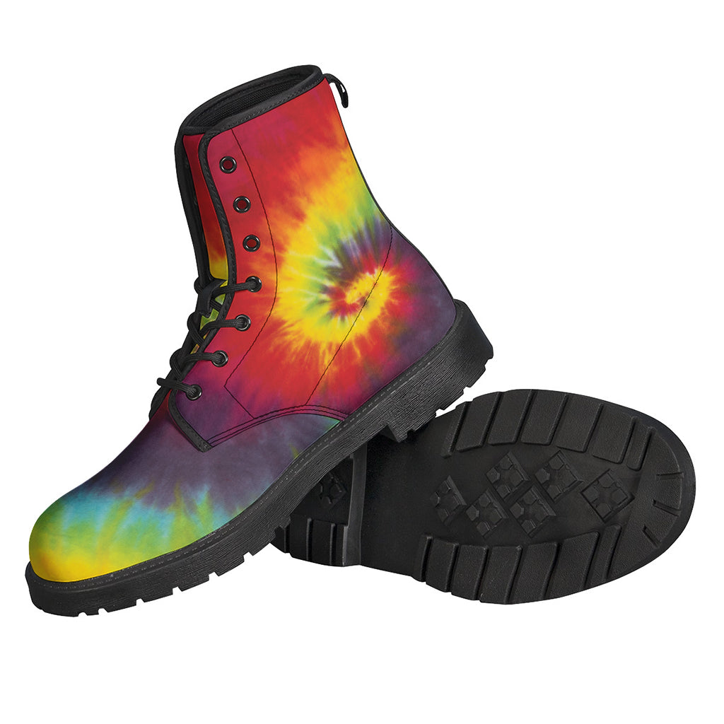 Groovy Summer Tie-Dye Leather Boots for Free-Spirited Hippies - 2