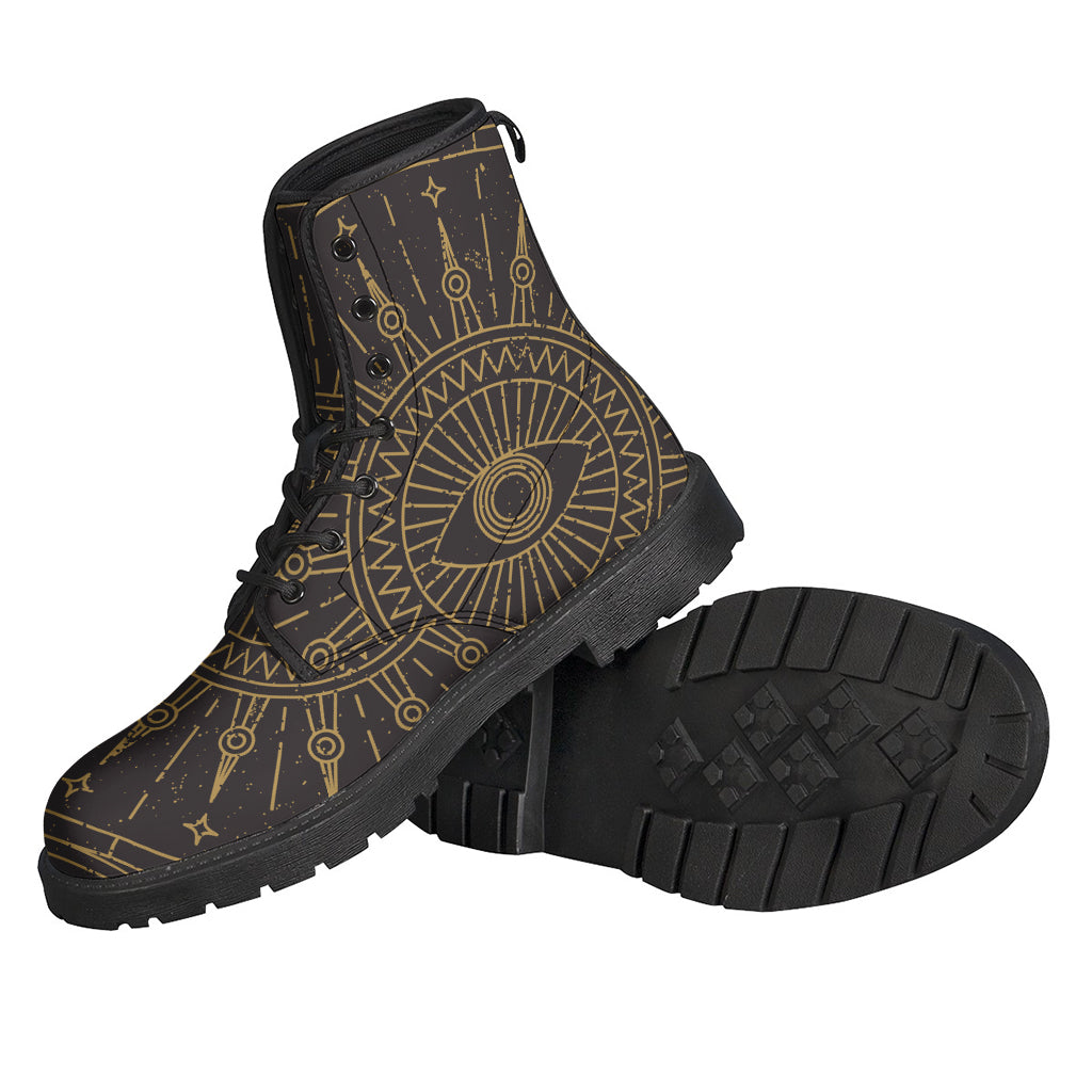 Sun All-Seeing Eye Leather Lightweight Boots: Embrace Your Inner Hippie Style - 2