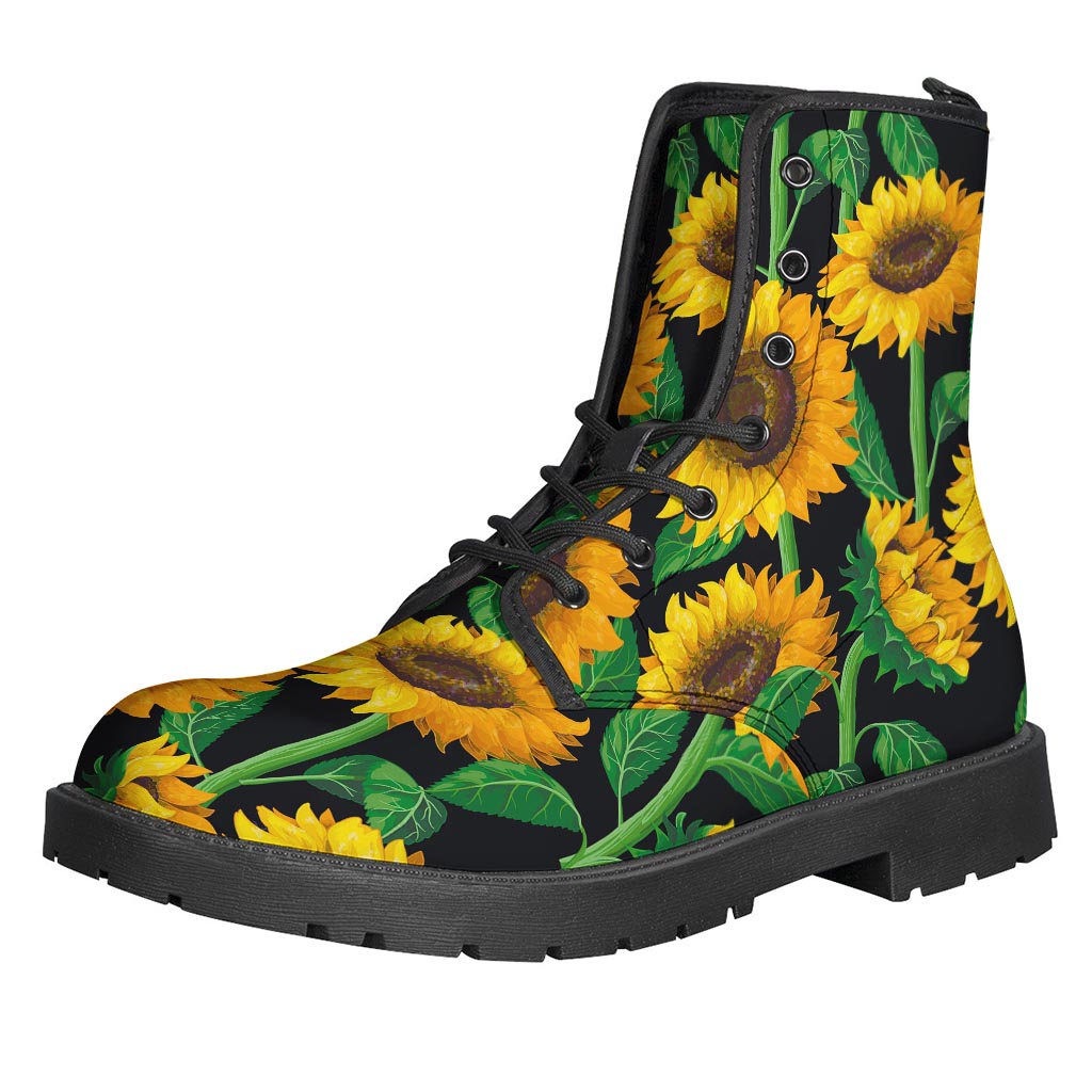 Sunflower Power: Leather Lightweight Boots for Stylish Hippies - 1