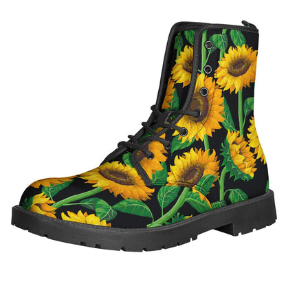 Sunflower Power: Leather Lightweight Boots for Stylish Hippies - 1