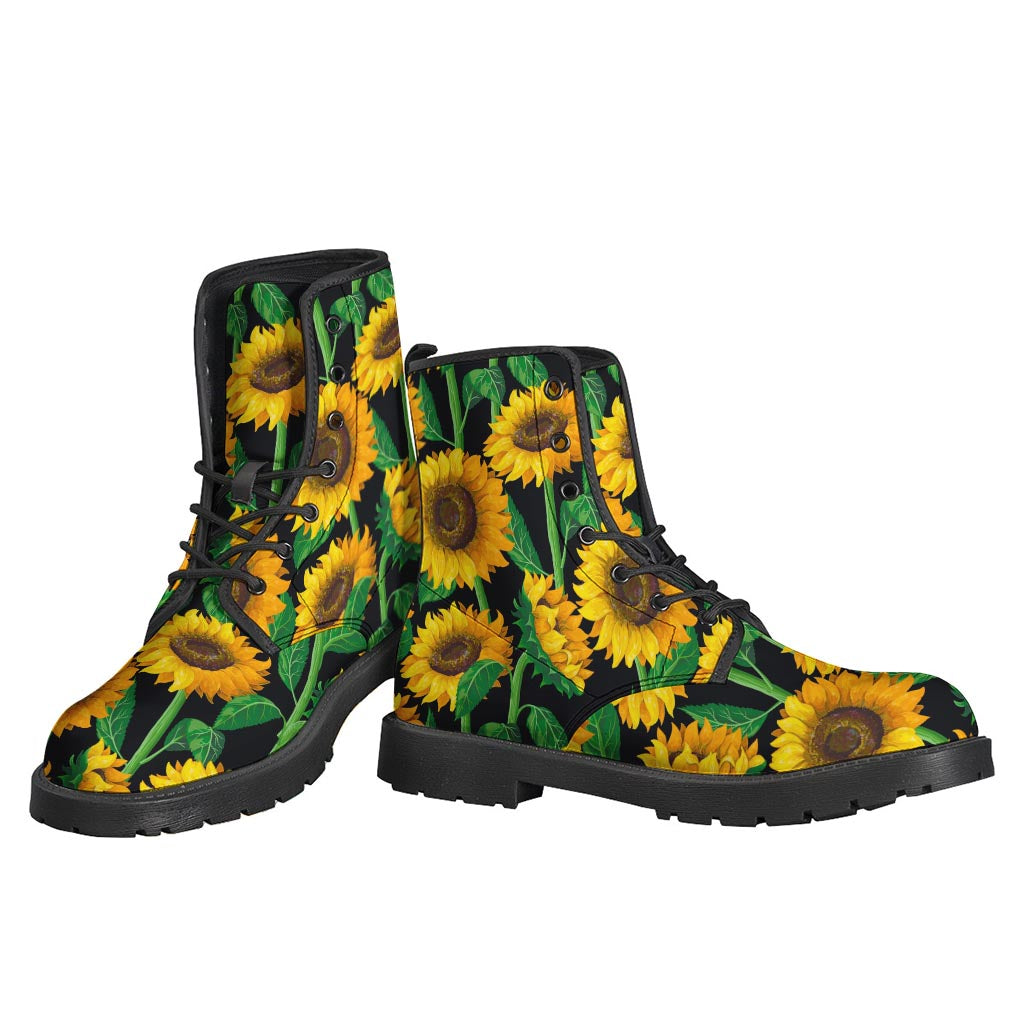 Sunflower Power: Leather Lightweight Boots for Stylish Hippies - 3