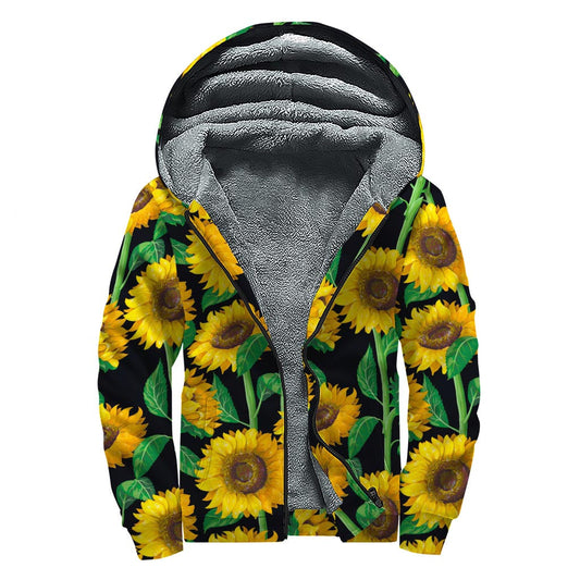 Sunflower Dreamin' Sherpa Lined Zip Up Hoodie - 1