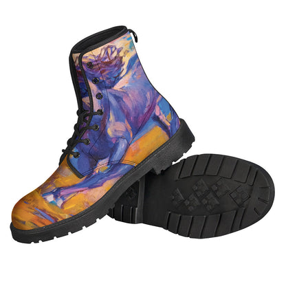 Sunset Horse Painting Leather Boots: The Perfect Hippie Footwear - 2