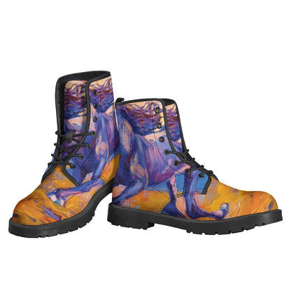 Sunset Horse Painting Leather Boots: The Perfect Hippie Footwear - 3