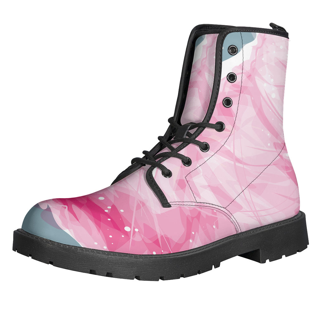 Groovy Vibes: Sweet Cotton Candy Print Leather Boots for the Free-Spirited Hippies - 1