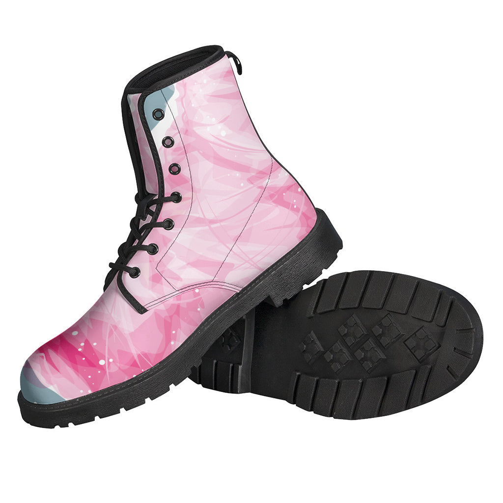 Groovy Vibes: Sweet Cotton Candy Print Leather Boots for the Free-Spirited Hippies - 2