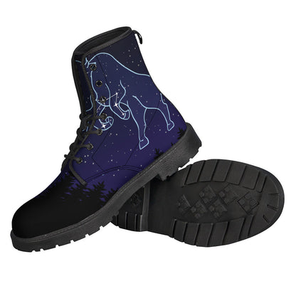 Channel Your Inner Hippie with Taurus Constellation Print Leather Boots - 2