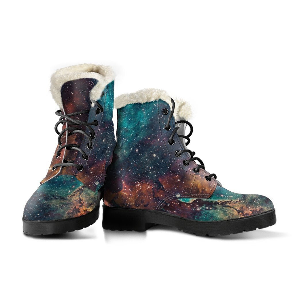 Galactic Groovin' Faux Fur Leather Boots for Free Spirited Hippies - 3