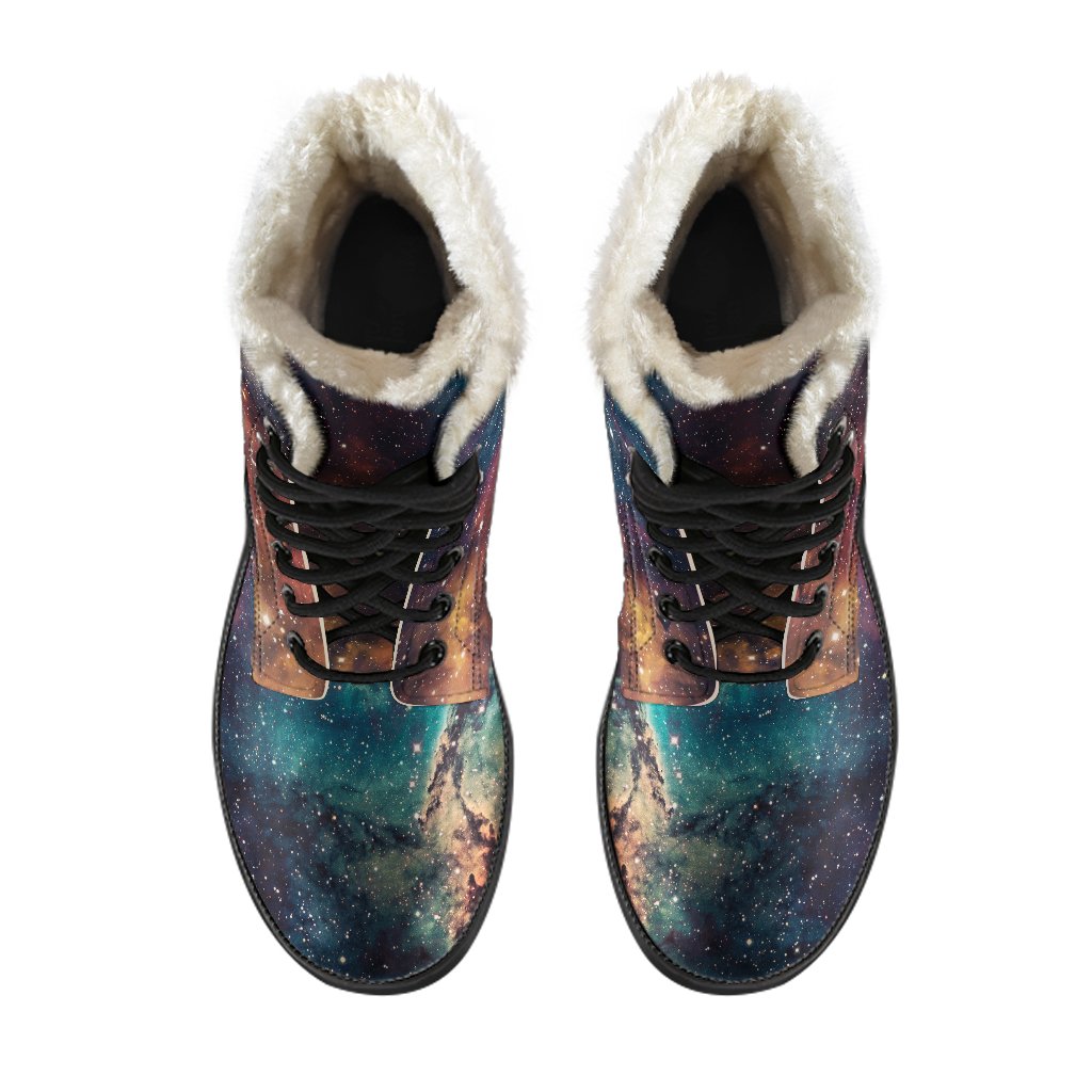 Galactic Groovin' Faux Fur Leather Boots for Free Spirited Hippies - 4