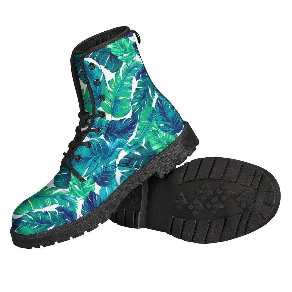 Tropical Leaf Pattern Leather Boots for the Groovy Hippie Soul - 2