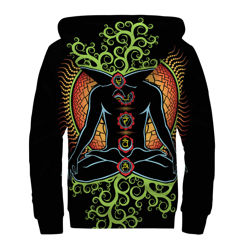 The Seven Chakras Vibes: Sherpa Lined Zip Up Hoodie for the Free-Spirited Hippie - 2